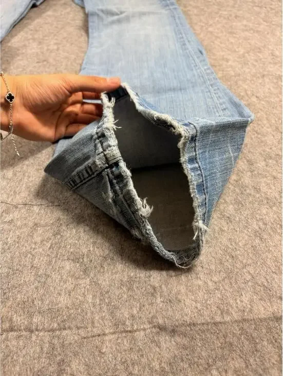 BKE Buckle Star Stretch Flare Jeans Women Sz 26x31 Blue Distressed Denim - Picture 5 of 11